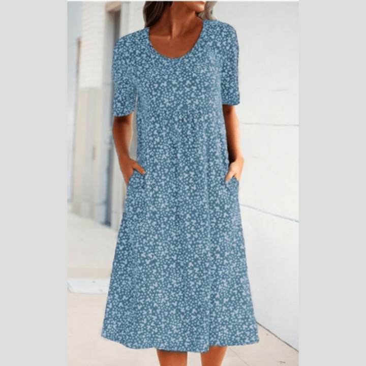 Amara | Elegante Abito Midi con Stampa Floreale