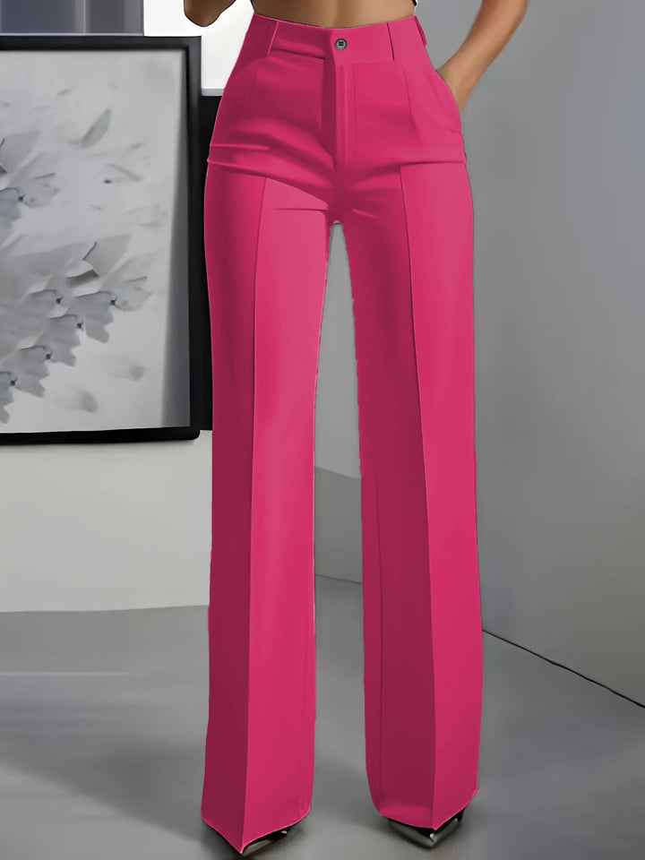 Pantalon large pour femmes, taille haute, coupe structurée, style bureau décontracté