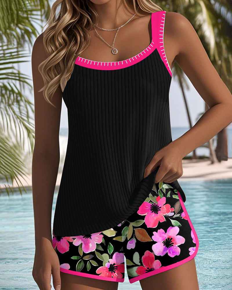 Conjunto Elegante de Tankini em Duas Peças