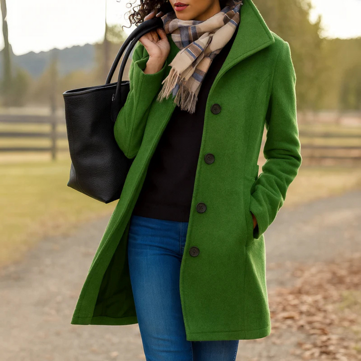 Isotta | Timeless Classic Coat with Button Front and Flattering Fit