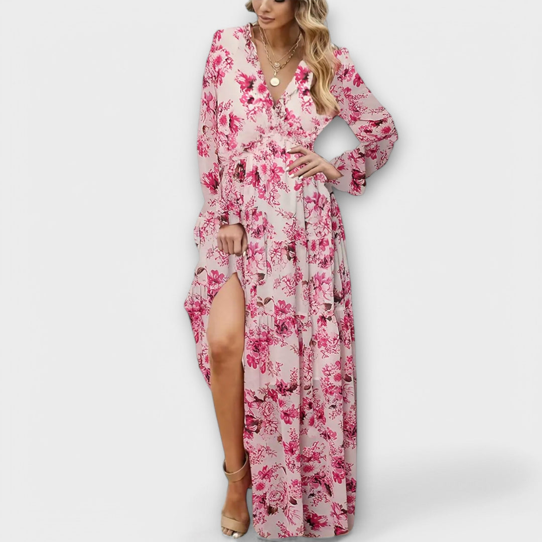 Elle | Vestido Maxi Floral con Escote en V
