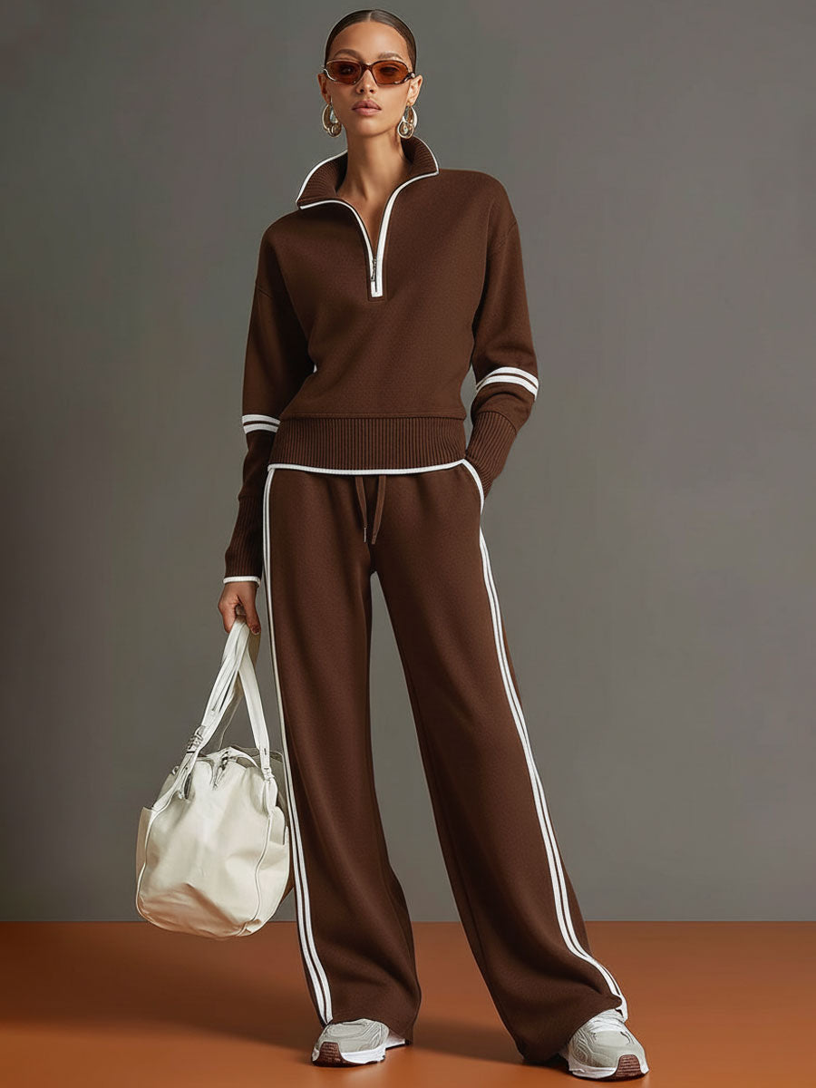 Serena | Set aus lässiger Bluse und weit geschnittenen Hosen mit lockerer Passform und ruhiger Silhouette