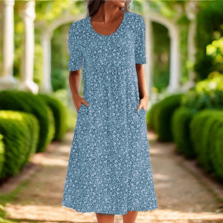 Amara | Elegante Abito Midi con Stampa Floreale