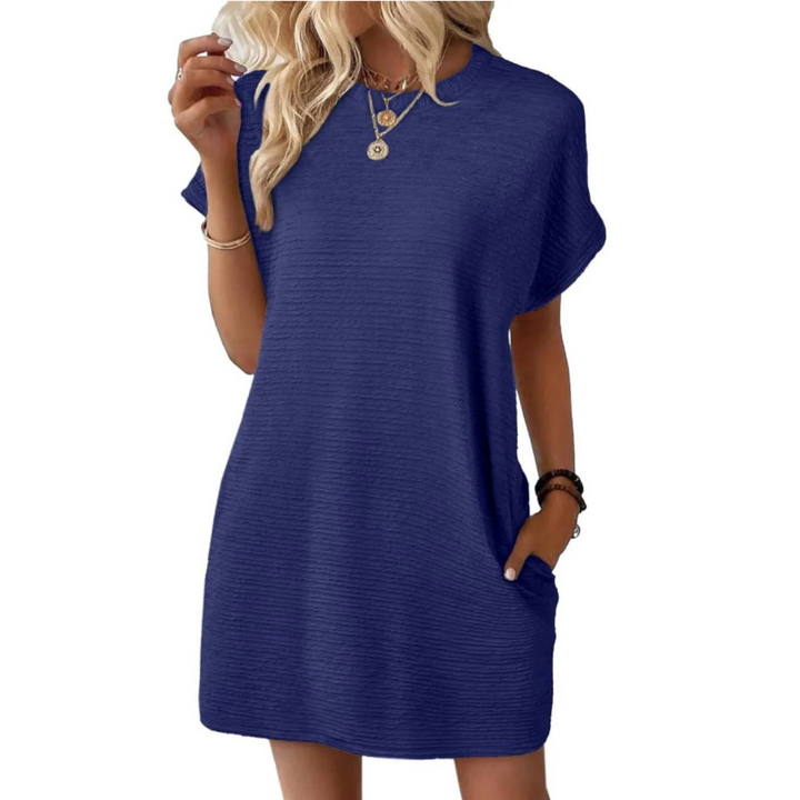 EVASHA™ – Casual Minimalistisk Rund Hals Sommerkjole