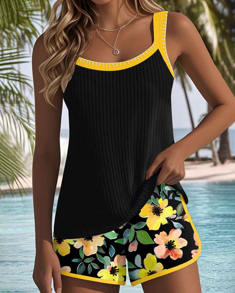 Conjunto Elegante de Tankini em Duas Peças