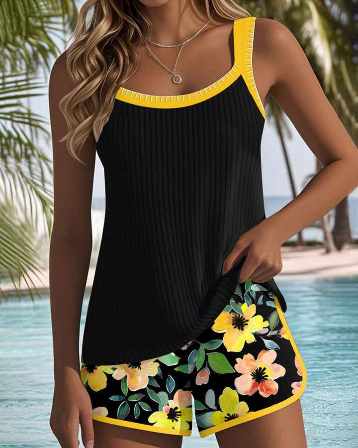 Conjunto Elegante de Tankini em Duas Peças