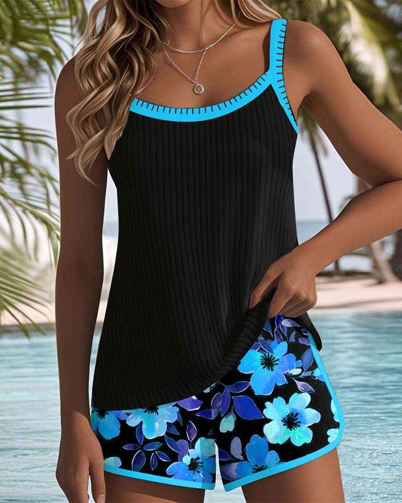 Conjunto Elegante de Tankini em Duas Peças