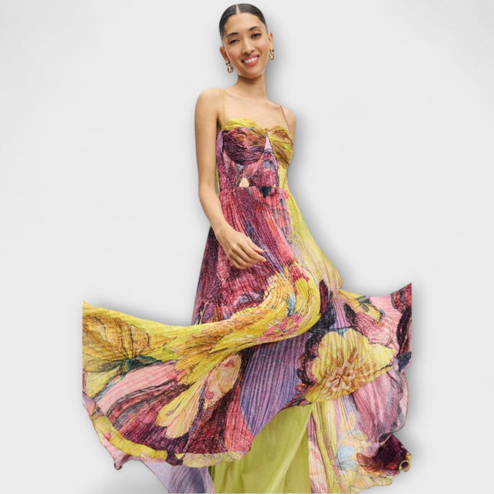 Kiara - Maxikjole med livligt ikat-print