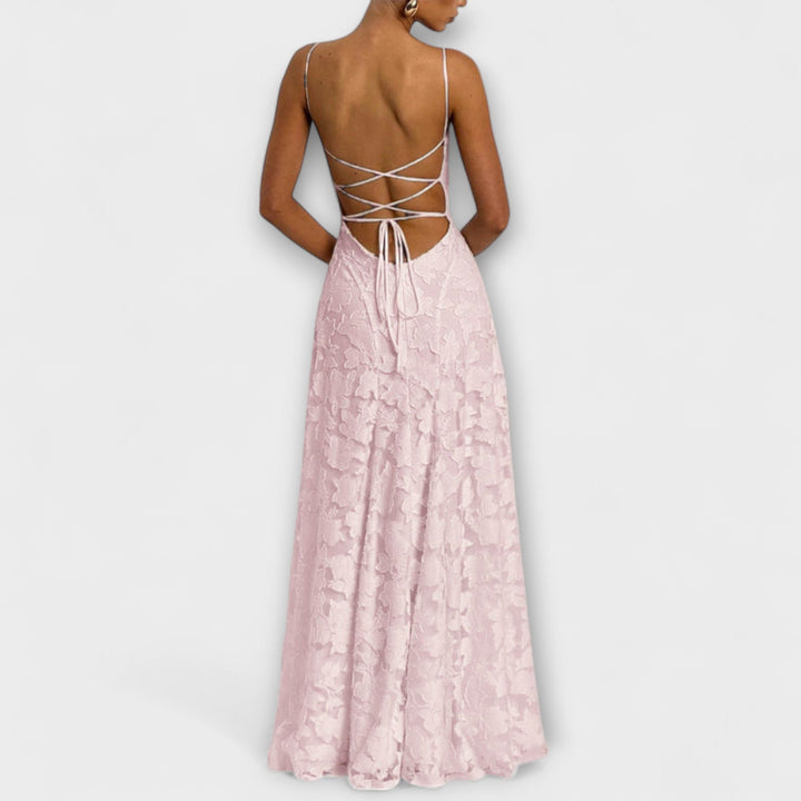 Emberly - Elegantes Jacquard Maxikleid