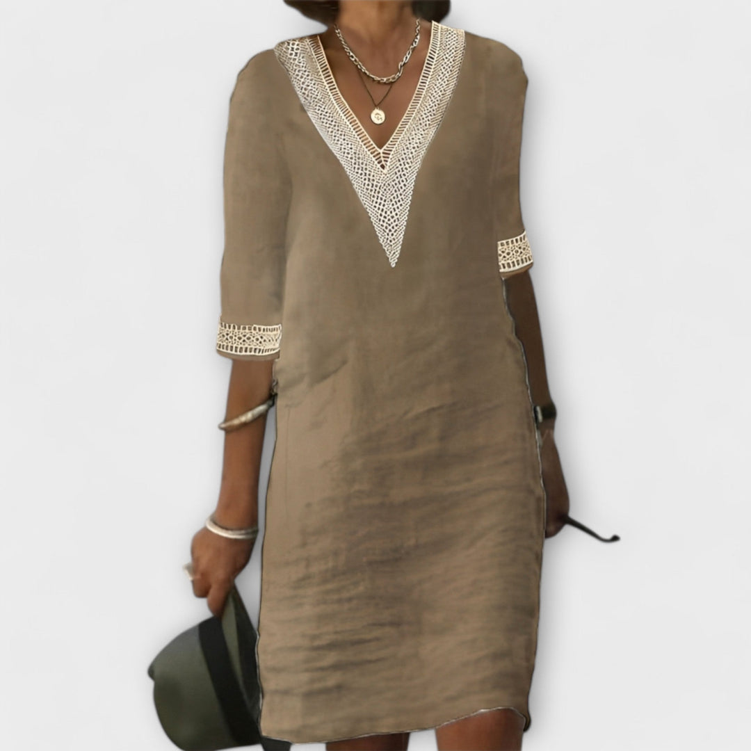 Emelia | Boho-inspiriertes V-Ausschnitt Kleid