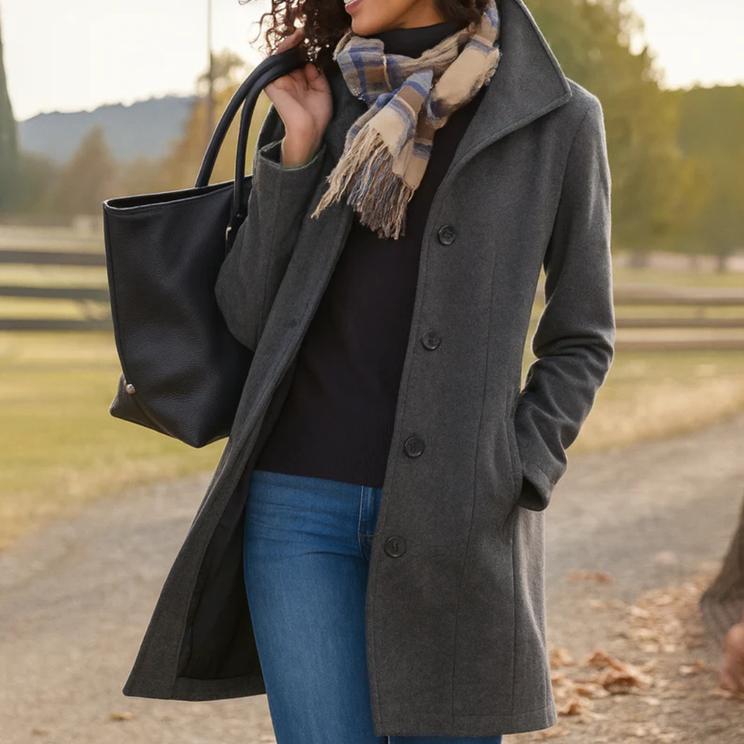 Isotta | Timeless Classic Coat with Button Front and Flattering Fit