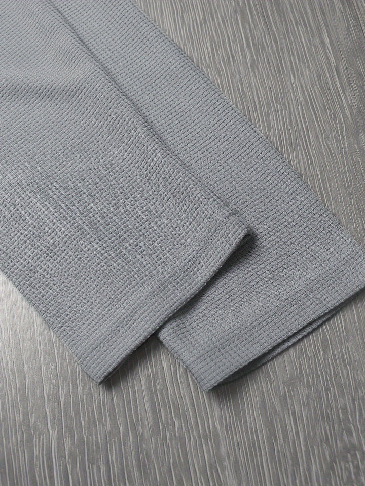 Callum | Polished Long Sleeve Henley Shirt with Button Placket and Tailored Fit