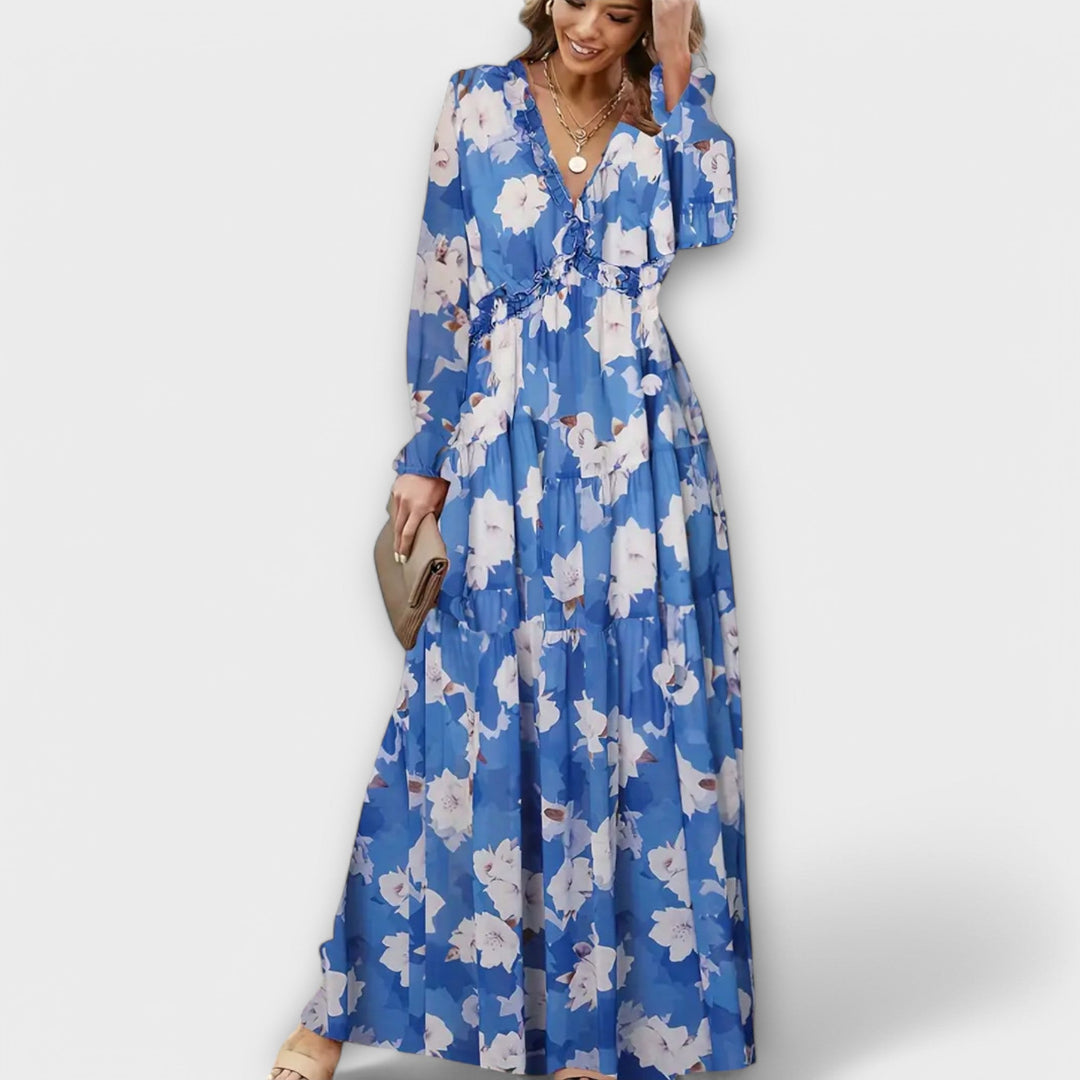 Elle | Vestido Maxi Floral con Escote en V