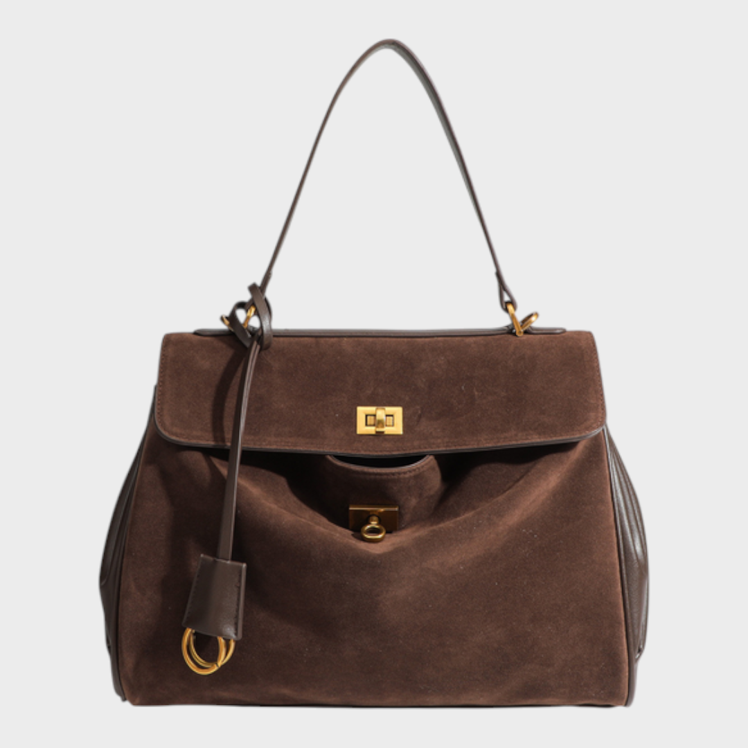 Amandine | Bolsa de ombro com estrutura suave, aba magnética e alça ajustável