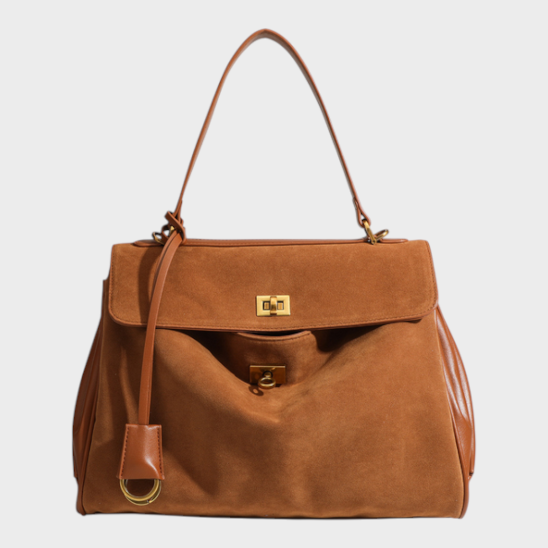 Amandine | Bolsa de ombro com estrutura suave, aba magnética e alça ajustável