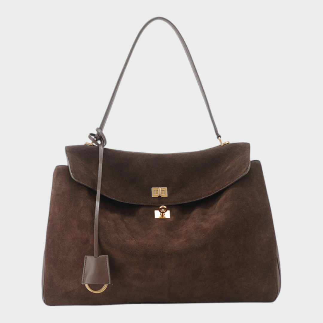 Amandine | Bolsa de ombro com estrutura suave, aba magnética e alça ajustável