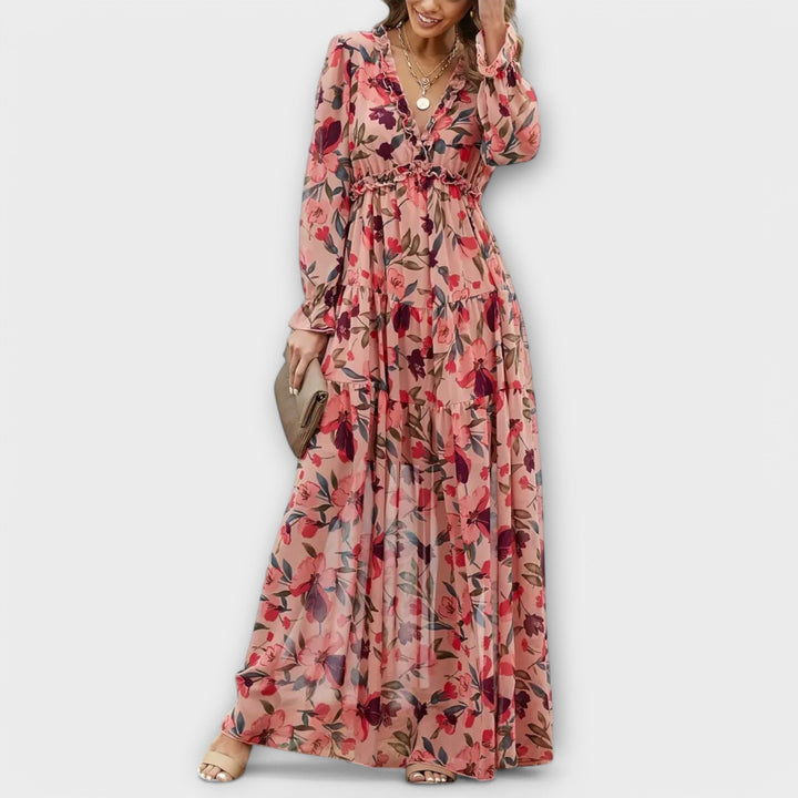 Elle | Vestido Maxi Floral con Escote en V