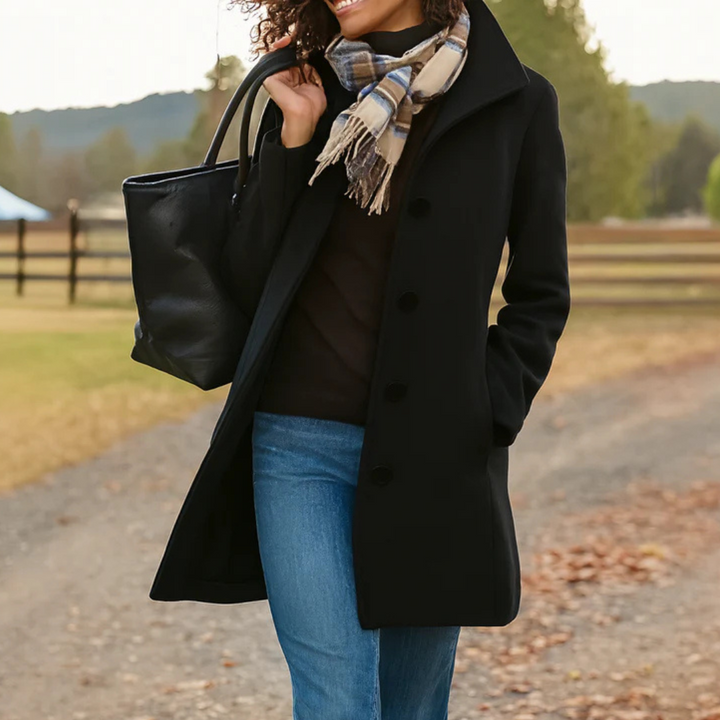 Isotta | Timeless Classic Coat with Button Front and Flattering Fit
