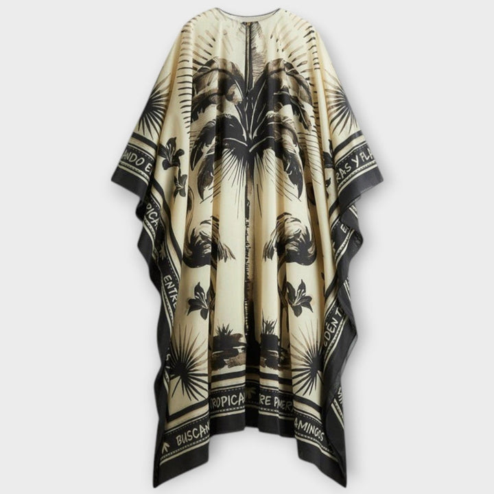 Melissa - Extra-large Flamingo Print Kaftan Maxi Dress