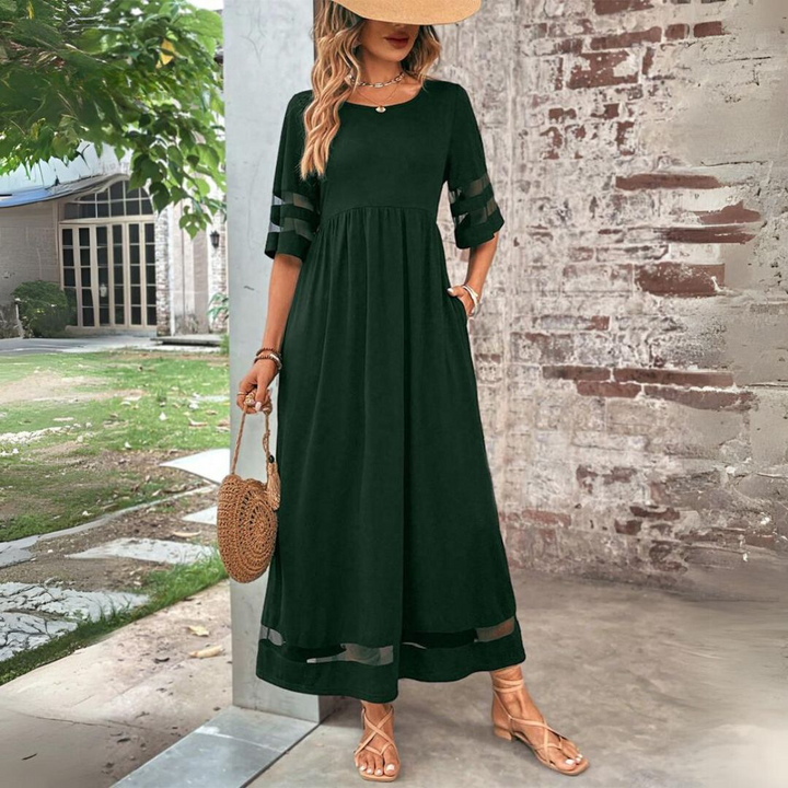 Aubrey™ – Abito Midi Snellente con Effetto Pancia Liscia