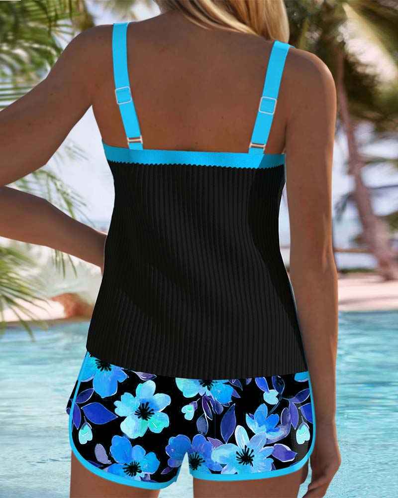 Conjunto Elegante de Tankini em Duas Peças