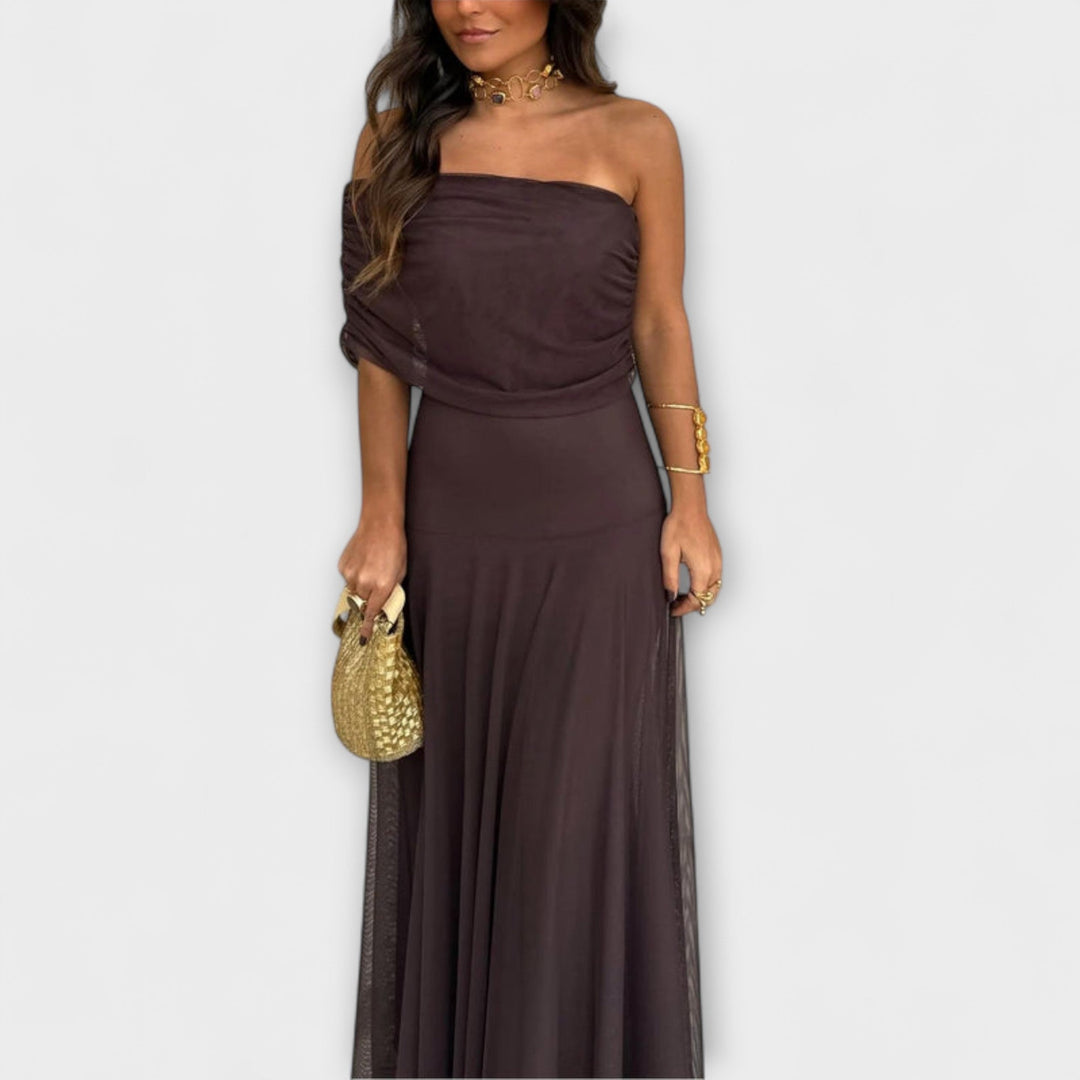 Meadow - Vestido maxi Toledo de malla con un solo hombro