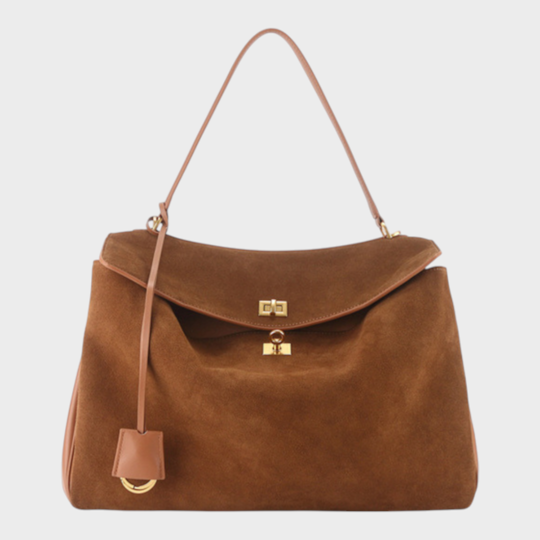 Amandine | Bolsa de ombro com estrutura suave, aba magnética e alça ajustável