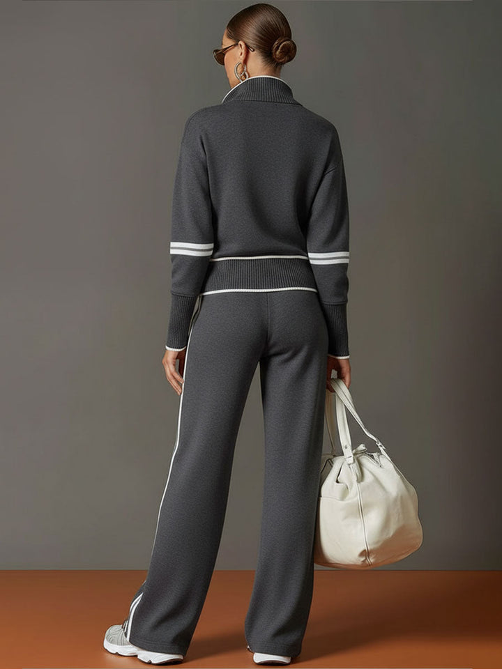 Serena | Set aus lässiger Bluse und weit geschnittenen Hosen mit lockerer Passform und ruhiger Silhouette