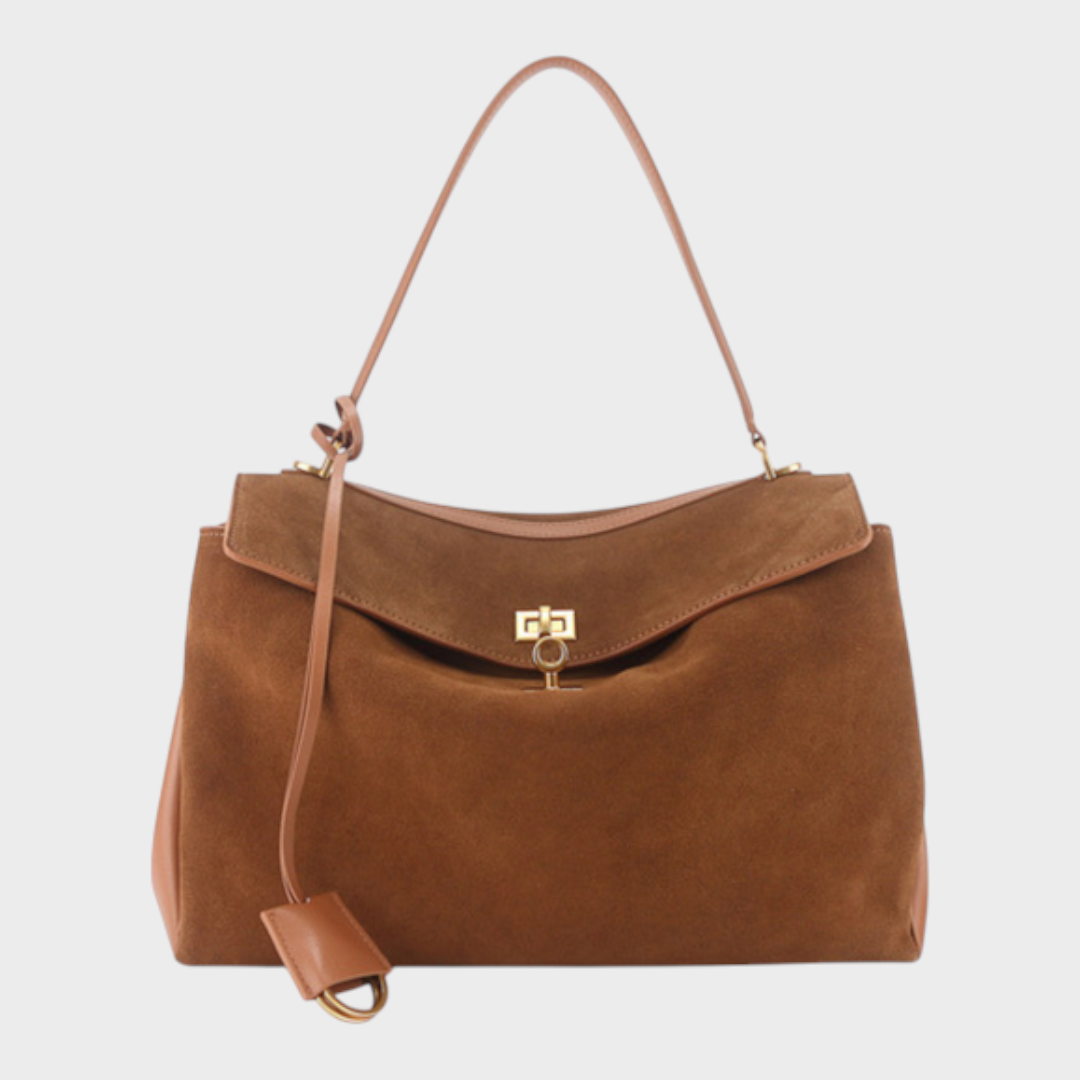 Amandine | Bolsa de ombro com estrutura suave, aba magnética e alça ajustável