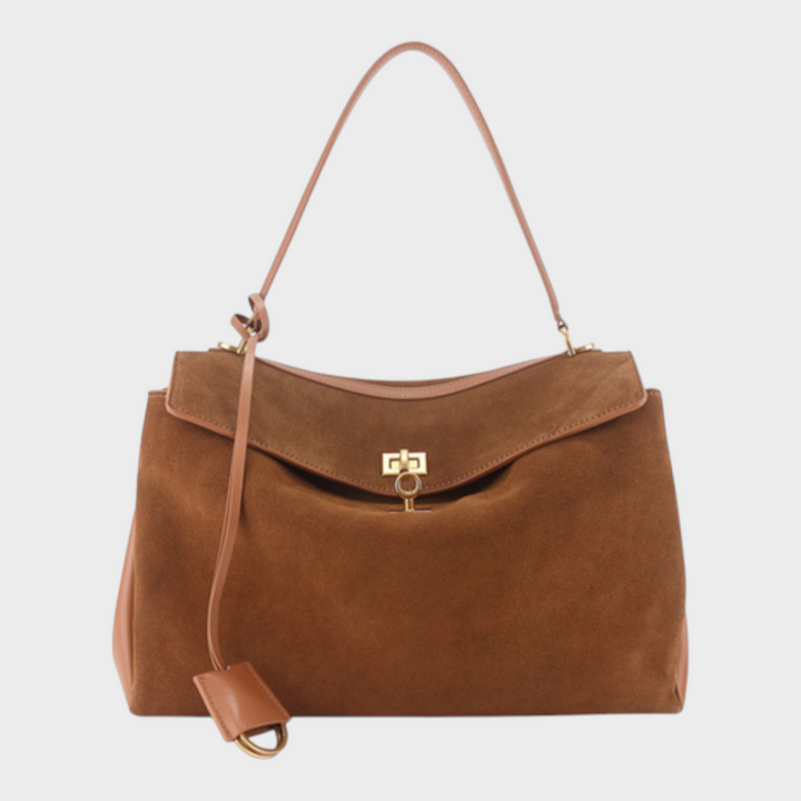 Amandine | Bolsa de ombro com estrutura suave, aba magnética e alça ajustável