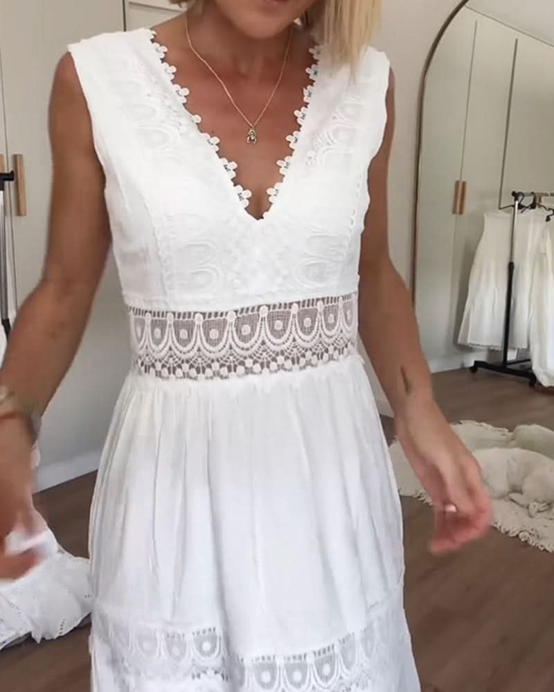 ROSE™ - Spitzen-Cami-Kleid mit V-Ausschnitt