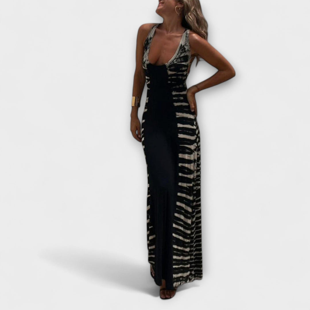 Livia - Vestido Longo Tie-Dye Céu Estrelado