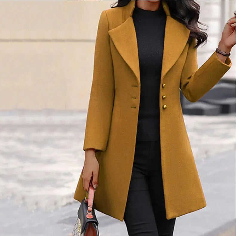 Nicola | Classic Women's Long Coat with an Elegant Design