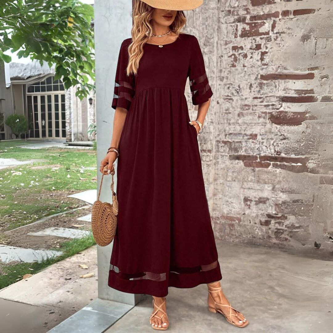 Aubrey™ – Abito Midi Snellente con Effetto Pancia Liscia