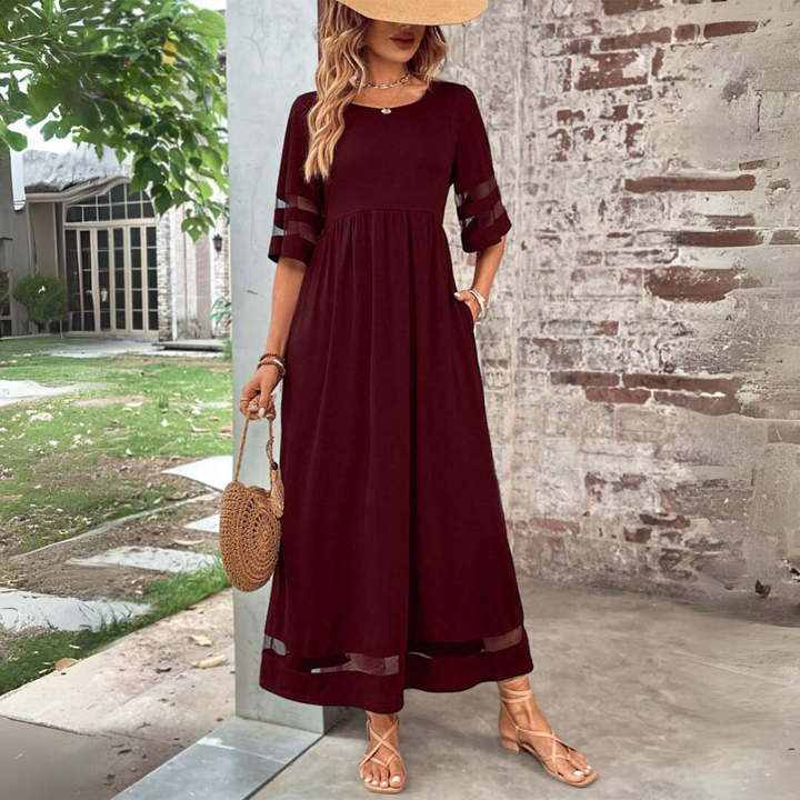 Aubrey™ – Abito Midi Snellente con Effetto Pancia Liscia