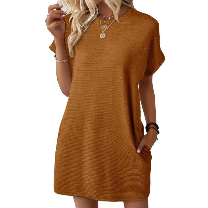 EVASHA™ – Casual Minimalistisk Rund Hals Sommerkjole
