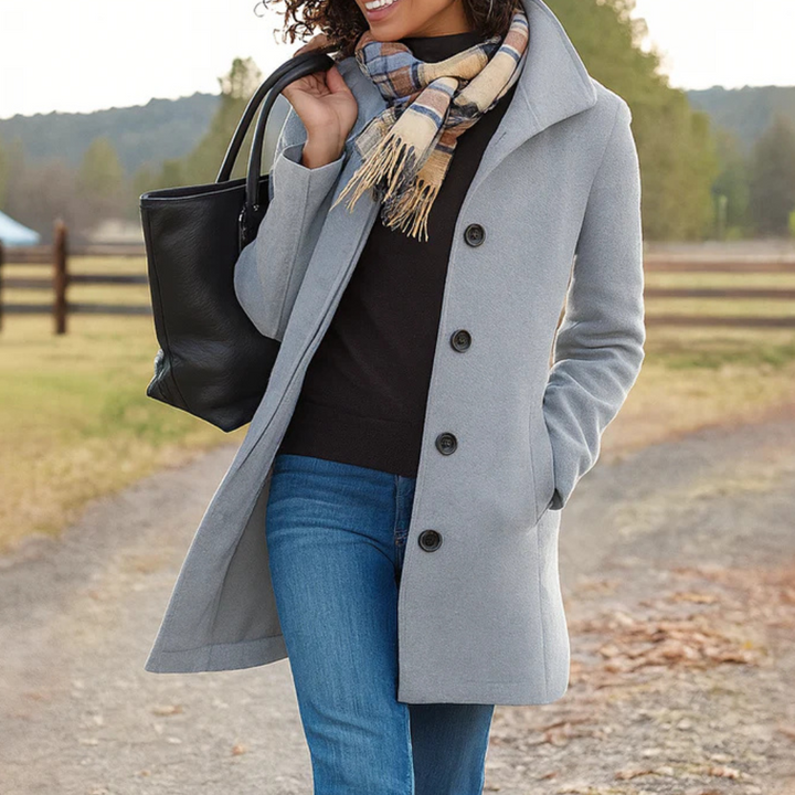 Isotta | Timeless Classic Coat with Button Front and Flattering Fit
