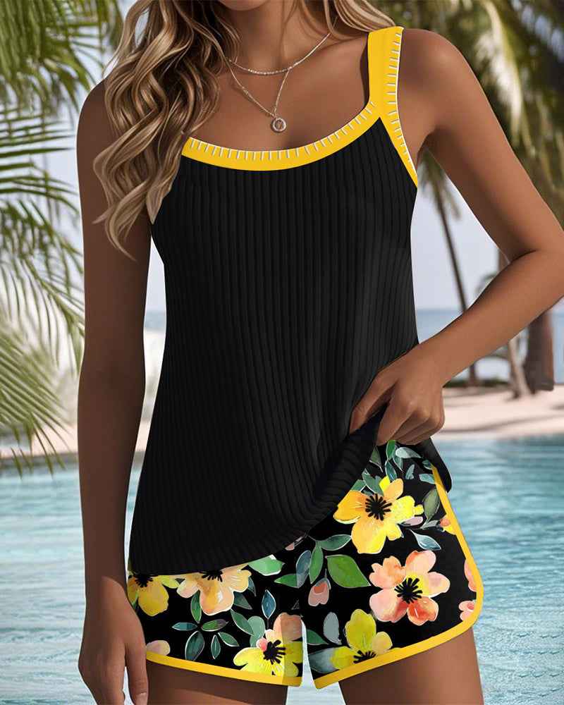 Conjunto Elegante de Tankini em Duas Peças