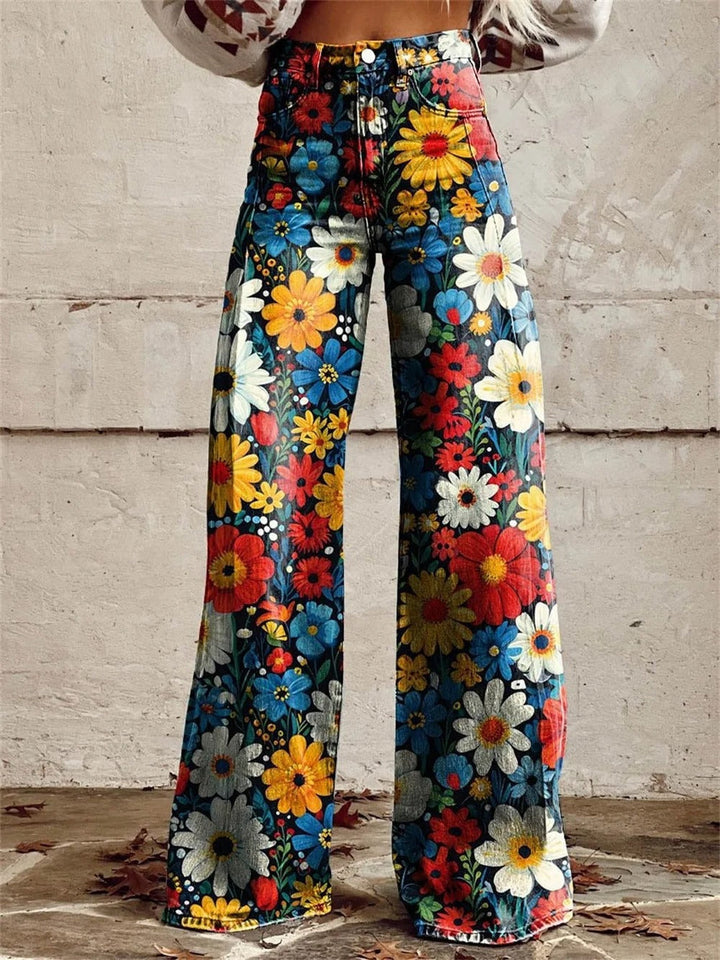 Charlotte™ - Bequeme Bunte Blumenmuster Weite Hosen