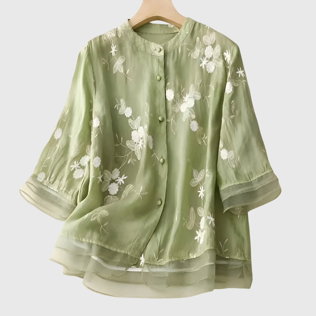 Nellie™ | Top elegante con fiori ricamati