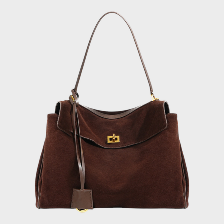 Amandine | Bolsa de ombro com estrutura suave, aba magnética e alça ajustável
