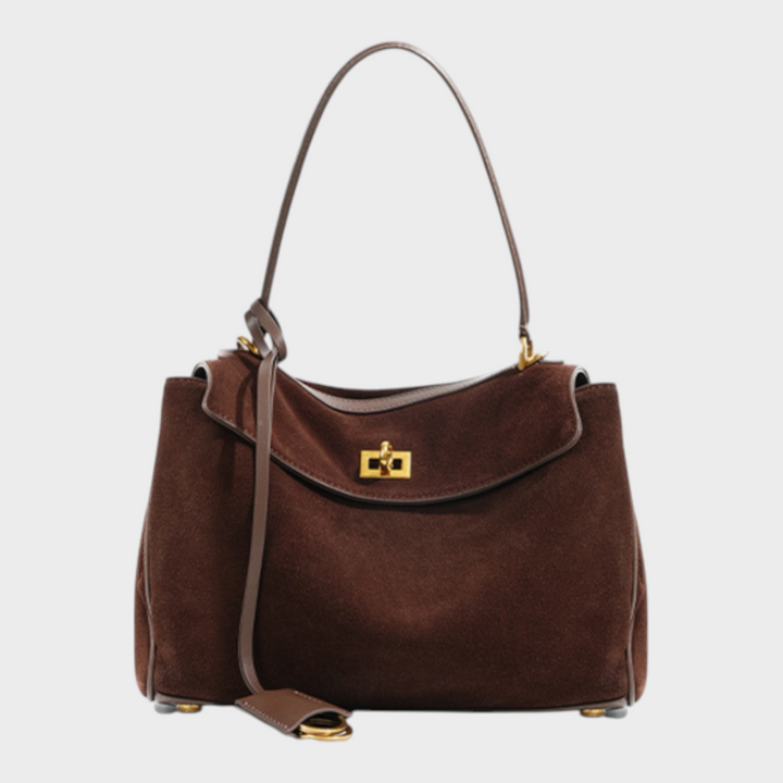 Amandine | Bolsa de ombro com estrutura suave, aba magnética e alça ajustável