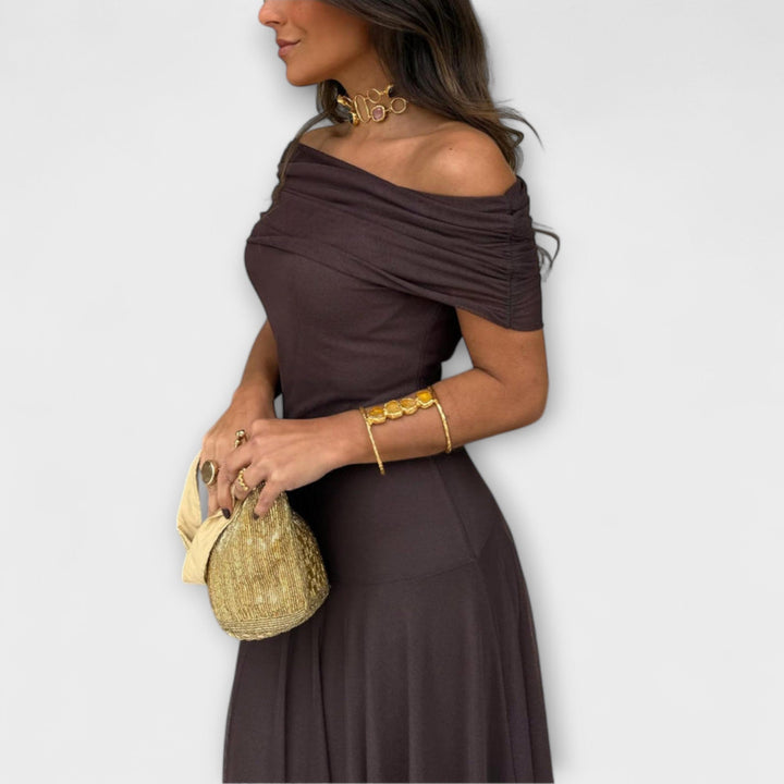 Meadow - Vestido maxi Toledo de malla con un solo hombro