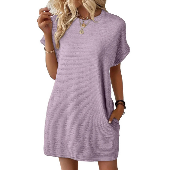 EVASHA™ – Casual Minimalistisk Rund Hals Sommerkjole