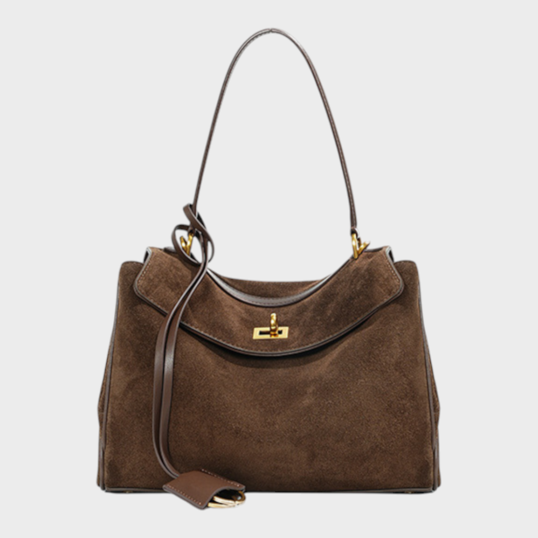Amandine | Bolsa de ombro com estrutura suave, aba magnética e alça ajustável