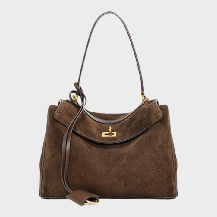Amandine | Bolsa de ombro com estrutura suave, aba magnética e alça ajustável