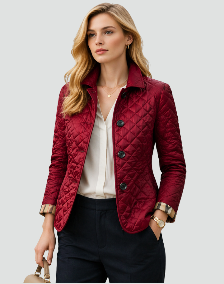 Imogen | Refined Women's Quilted Jacket with Button Front and Diamond Stitching