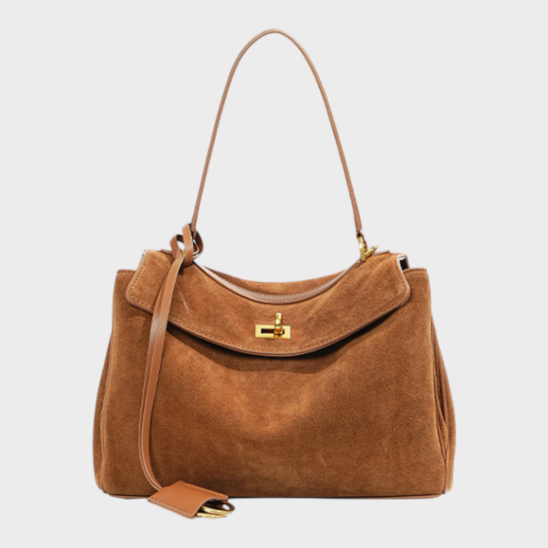 Amandine | Bolsa de ombro com estrutura suave, aba magnética e alça ajustável
