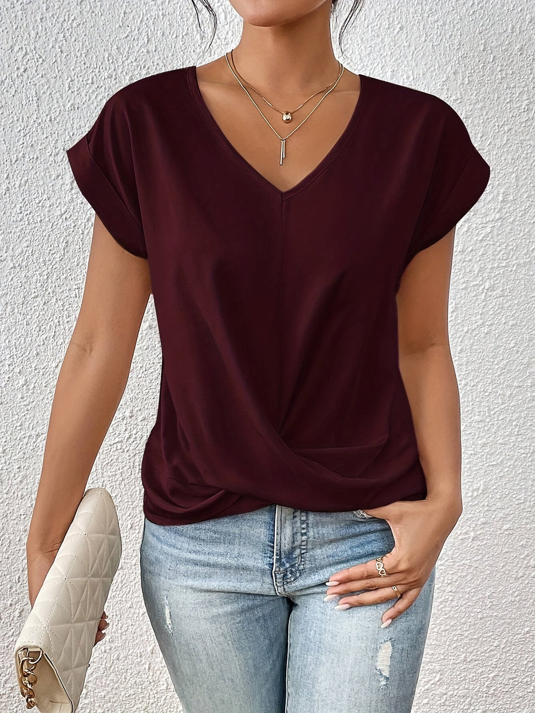 Zoe -  Den Søde Halsudskæring Casual T-shirt