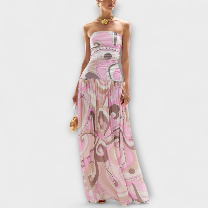 Tatum - Stunning Pastel Off-Shoulder Maxi Dress
